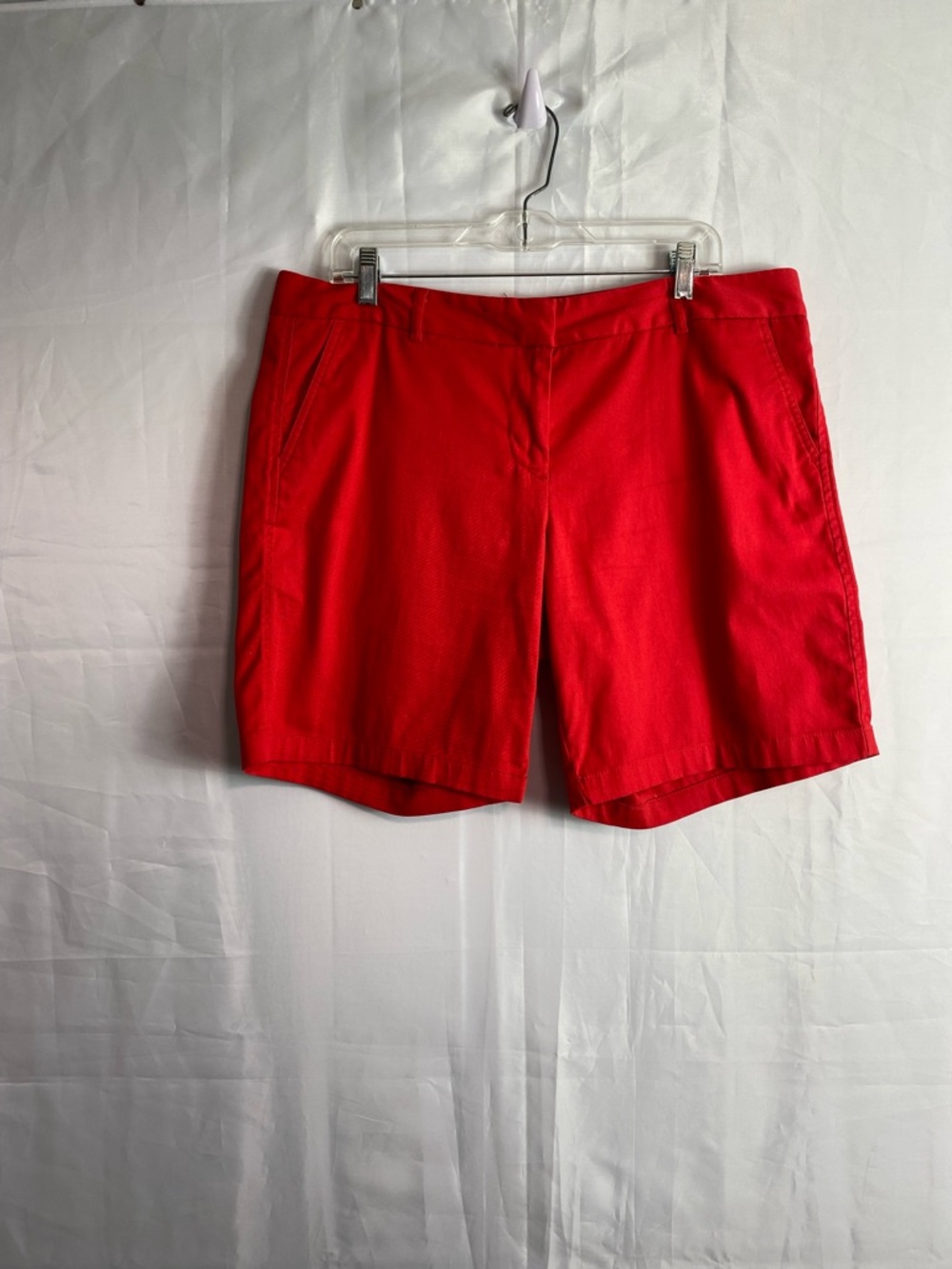 Women's Red Tailored Bermuda Shorts